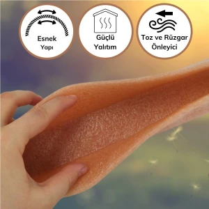 Bej Rengi Oluklu Kapı Altı Eşik Süngeri Soğuk Kesici Önleyici Yalıtım Strafor