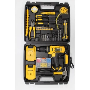 Power Tools 58 Volt 6,0 Amper Darbeli Metal Şanzuman Şarjlı 24 Parça Setli Vidalama Matkapdemka