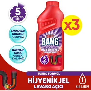 Cillit Bang Turbo Hijyenik Jel Lavabo Açıcı 3 x 500 ml