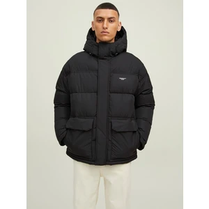 Jack & Jones Erkek Puffer Jacket Oversize Kapüşonlu Kapitone Mont