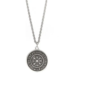 Iskandinav Vegvisir Pusula Kolye Viking Runes Kolye