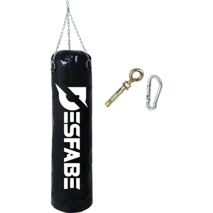 Boxing Star 70X25 cm Zincirli Boks Kum Torbası Siyah +Askı Aparatı