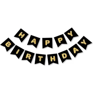 Çıtı Pıtı Store Siyah Gold Happy Yaldızlı Banner
