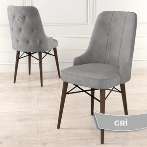 Concept Pare Serisi, Ceviz Gürgen Ayaklı, 1.sınıf Babyface Ithal Kumaş Sandalye, Gümüş Halkalı, 1 Adet