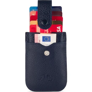 Anı Yüzük Slide Anıtolia Deri Çekmeli Ince Kartlık Lacivert