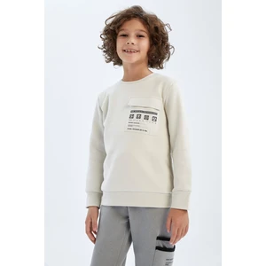Erkek Çocu  Bisiklet Yaka Cep Baskılı Sweatshirt X9715A622AU