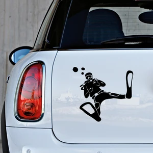 Güvenli Herşey Tamam Diyen Dalgıç Sticker 25 cm - Siyah