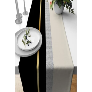 Siyah Premium Tay Tüyü Dokuma Leke Tutmaz Kumaş Masa Örtüsü Runner 40X140CM RNR482