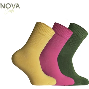 Nova Socks Kadın 3'lü Bambu Lastiksiz Sıkmayan ik Bilek Çorap /  Çorabı
