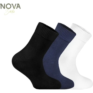 Nova Socks Kadın 3'lü Bambu Lastiksiz Sıkmayan ik Bilek Çorap /  Çorabı