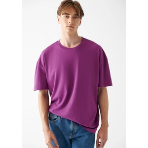 Erkek Mor Basic Tişört 0610689-70681