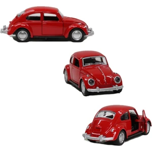 Vosvos Beetle Çek Bırak Metal Oyuncak Araba 12 cm Kırmızı