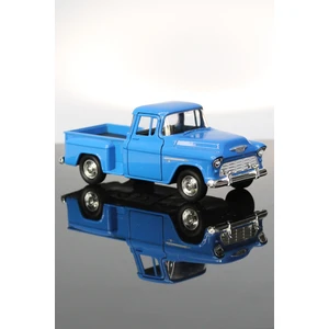 1955 Chevrolet Stepside Mavi Kamyonet Çek Bırak Metal Model Oyuncak Araba 12 cm