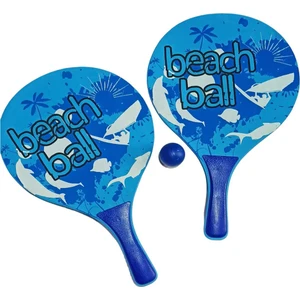 Plaj Tenis Raket Seti ( 2 Raket 1 Top) Mavi