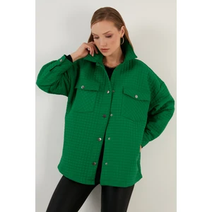 Oversize Cepli Kapitone Gömlek Ceket Bayan Gömlek Ceket 42190505