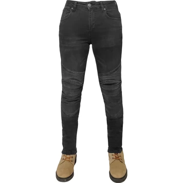 The Biker Jeans Evo Ultra Flexi Smoky Black Korumalı Motosiklet Kot Pantolonu