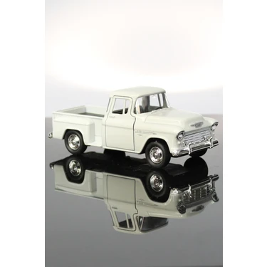 Toyaş 1955 Chevrolet Stepside Beyaz Kamyonet Çek Bırak Metal Model Oyuncak Araba 12