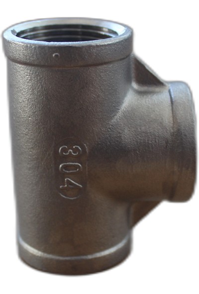 Aday ½'' 304 Kalite Paslanmaz Dişli Tee
