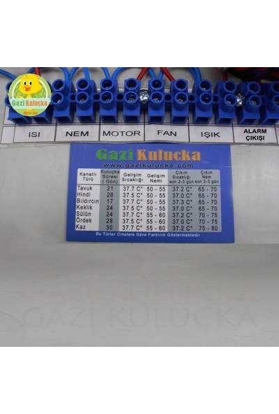 Gazi Kuluçka Emko 3722 Ssr Kurulu Düzülü Çıkışları Hazır Ayarı Yapılı Detaylı Full Pano