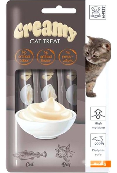 M-Pets Morina Balıklı ve Biftekli Sıvı Kedi Ödülü 4X15 gr