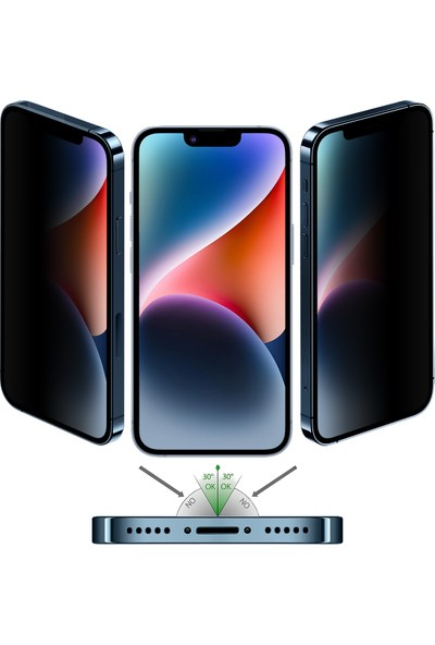 Buff iPhone 14/13 Pro/13 5d Privacy Ekran Koruyucu