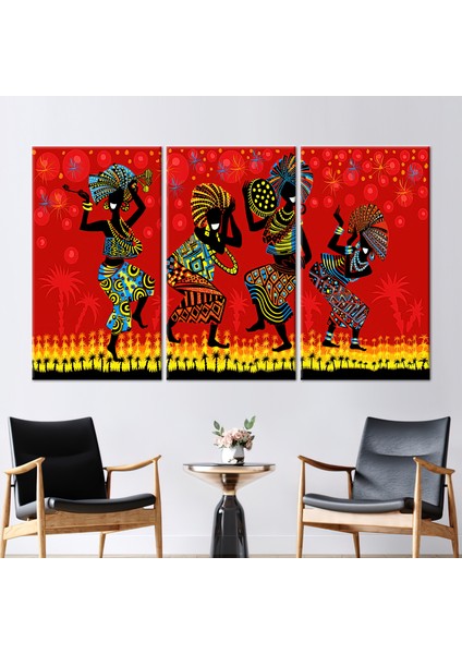 3 Parçalı Kanvas Tablo, Renkli Kanvas, Siyah Kadın Sanat, Etnik Dans Baskılı, Etnik Baskılı,