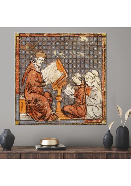 1 Parça Kanvas Tablo, Orta Çağ'da Eğitim, Üreme Kanvas Poster, Rönesans Sanat, Eğitim Kanvas,