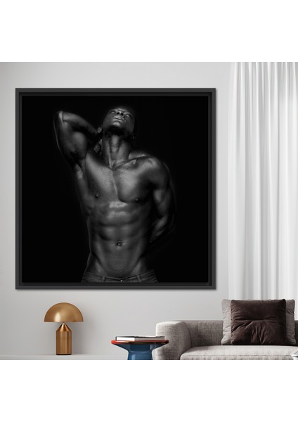 1 Parça Siyah Çerçeveli Kanvas Tablo, Seksi Adam Poster, Seksi Sanat, Şehvetli Kanvas Dekor,