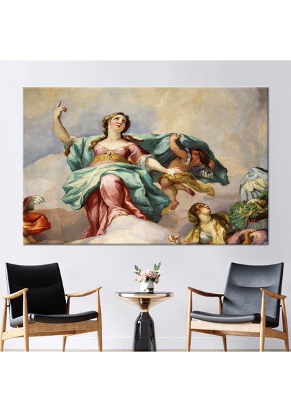 1 Parça Kanvas Tablo, Bulut Boyasında Melekler, Bulut Kanvas, Çağdaş Sanat Eseri,