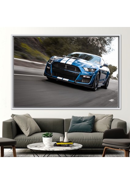 1 Parça Beyaz Çerçeveli Kanvas Tablo, Mustang Fotoğraf Baskılı, Ford Shelby Sanat, fiyatları