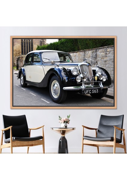 1 Parça Naturel Çerçeveli Kanvas Tablo, Araba Sevgilisi Hediyesi 3 Boyutlu Kanvas,