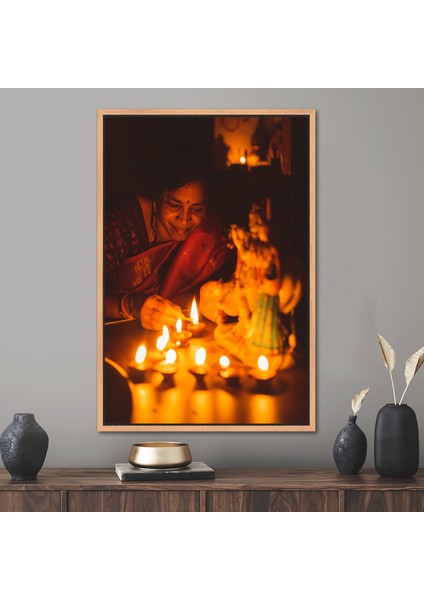 1 Parça Naturel Çerçeveli Kanvas Tablo, Mumlar Hediye Kanvas, Nirvana Budizm Kanvas Poster, fiyatları