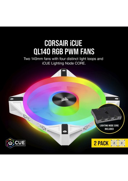 Corsaır 14CM Icue QL140 CO-9050106-WW Rgb Kasa Fanı 2-Li Set