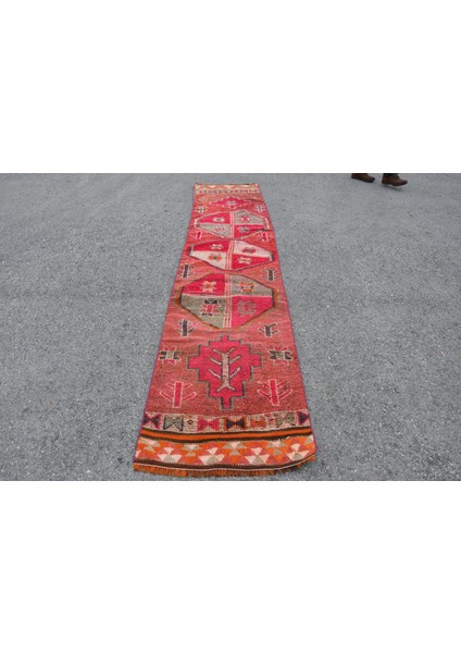 Türk Halısı Eskitme Halı Halı 72X332 Cm Pempe Halı El Yapımı Mutfak Halı Anadolusı Mutfak Halı
