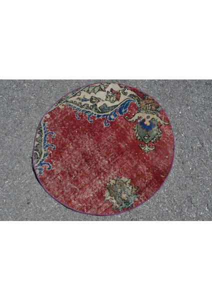Türk Halısı Eskitme Halı Halı 75X70 Cm Kırmızı Halı Ofice Mutfak Halı Organik Mutfak Halı 494