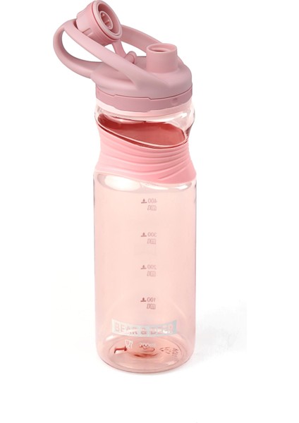 Silikon Tutacaklı Pastel Pembe Matara 700 ml - MT0027