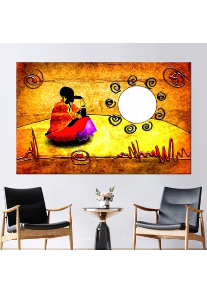 1 Parça Kanvas Tablo, Afrikalı Kadın Resim, Siyah Kadın Sanat, Çöl Manzarası Posteri,