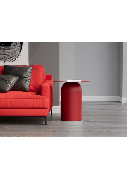 Echo Furniture Laurel Tablalı Rubin Kırmızı Sehpa