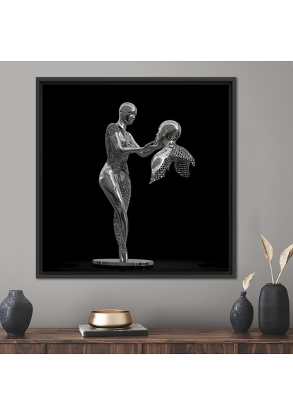 1 Parça Siyah Çerçeveli Kanvas Tablo, Modern Posteri, Soyut Kanvas, Lüks Kanvas Poster,