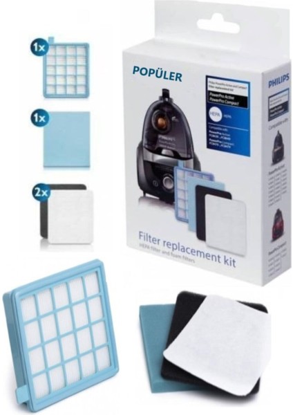 Powerpro Compact FC9323/07 Hepa Filitre Seti