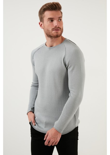 Regular Fit Bisiklet Yaka Pamuklu Kazak Erkek Kazak 6353420