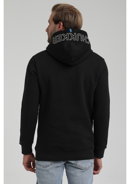 Kapüşonlu Siyah Slim Fit Sweatshirt 22FWM64030