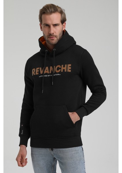 Kapüşonlu Siyah Slim Fit Sweatshirt 22FWM64031 modelleri