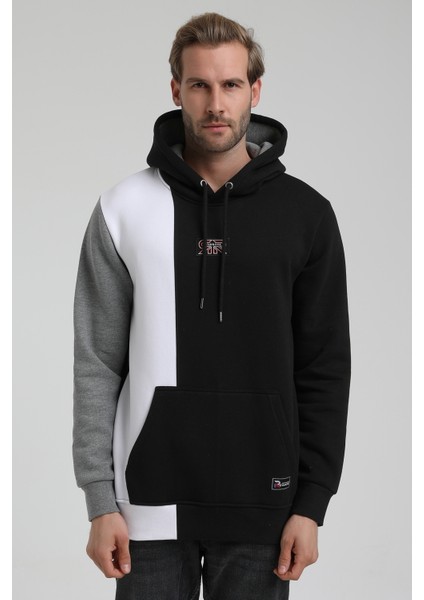 Kapüşonlu Siyah Slim Fit Sweatshirt 22FWM64033