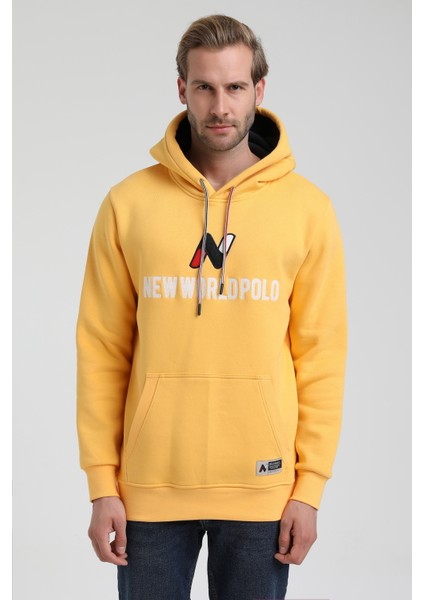 Kapüşonlu Hardal Slim Fit Sweatshirt 22FWM64032