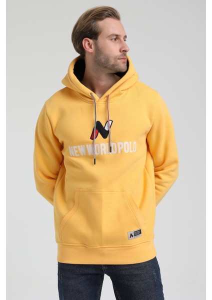 Kapüşonlu Hardal Slim Fit Sweatshirt 22FWM64032 modelleri