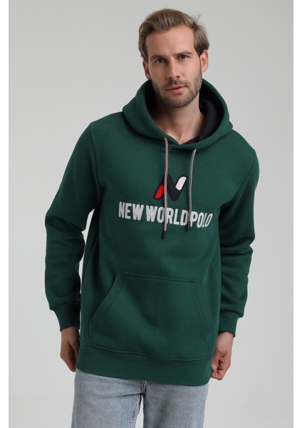 Kapüşonlu Koyu Yeşil Slim Fit Sweatshirt 22FWM64032 fiyatları