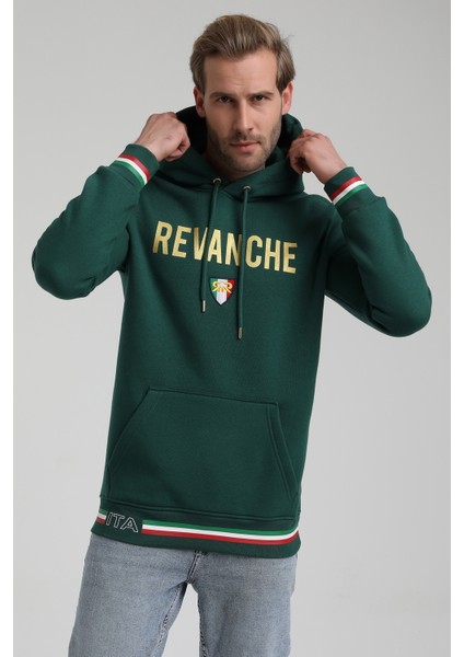 Kapüşonlu Koyu Yeşil Slim Fit Sweatshirt 22FWM64036 modelleri