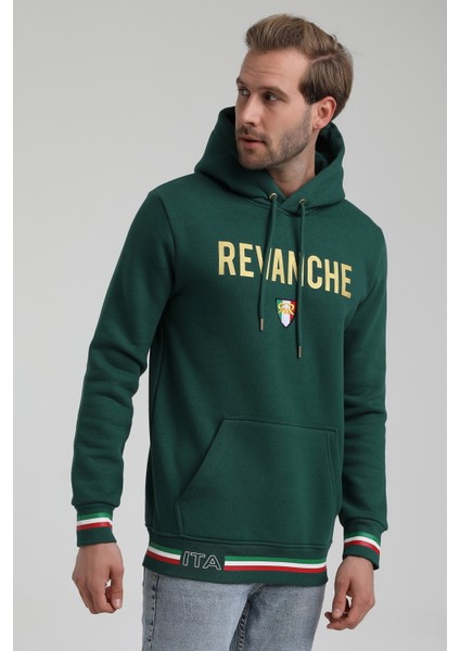 Kapüşonlu Koyu Yeşil Slim Fit Sweatshirt 22FWM64036 fırsatları