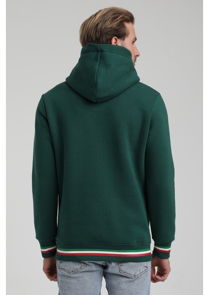 Kapüşonlu Koyu Yeşil Slim Fit Sweatshirt 22FWM64036 indirimleri